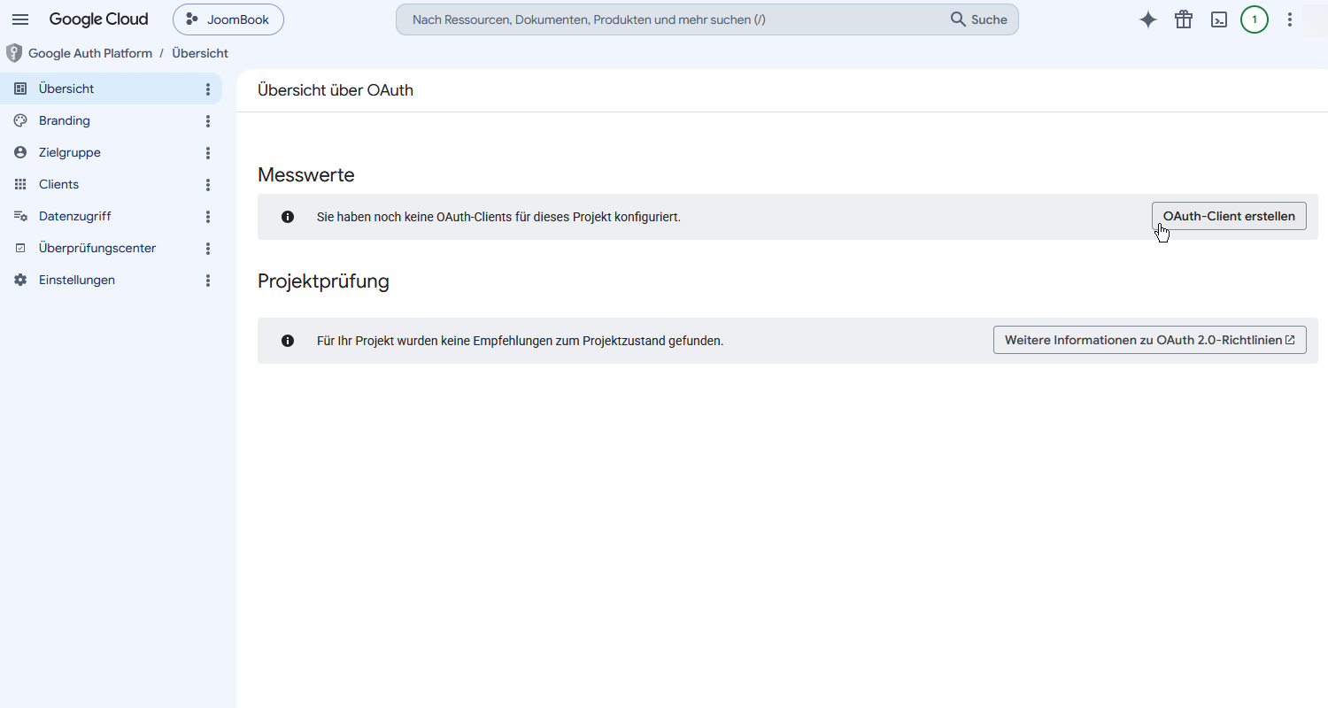 OAuth-Client erstellen