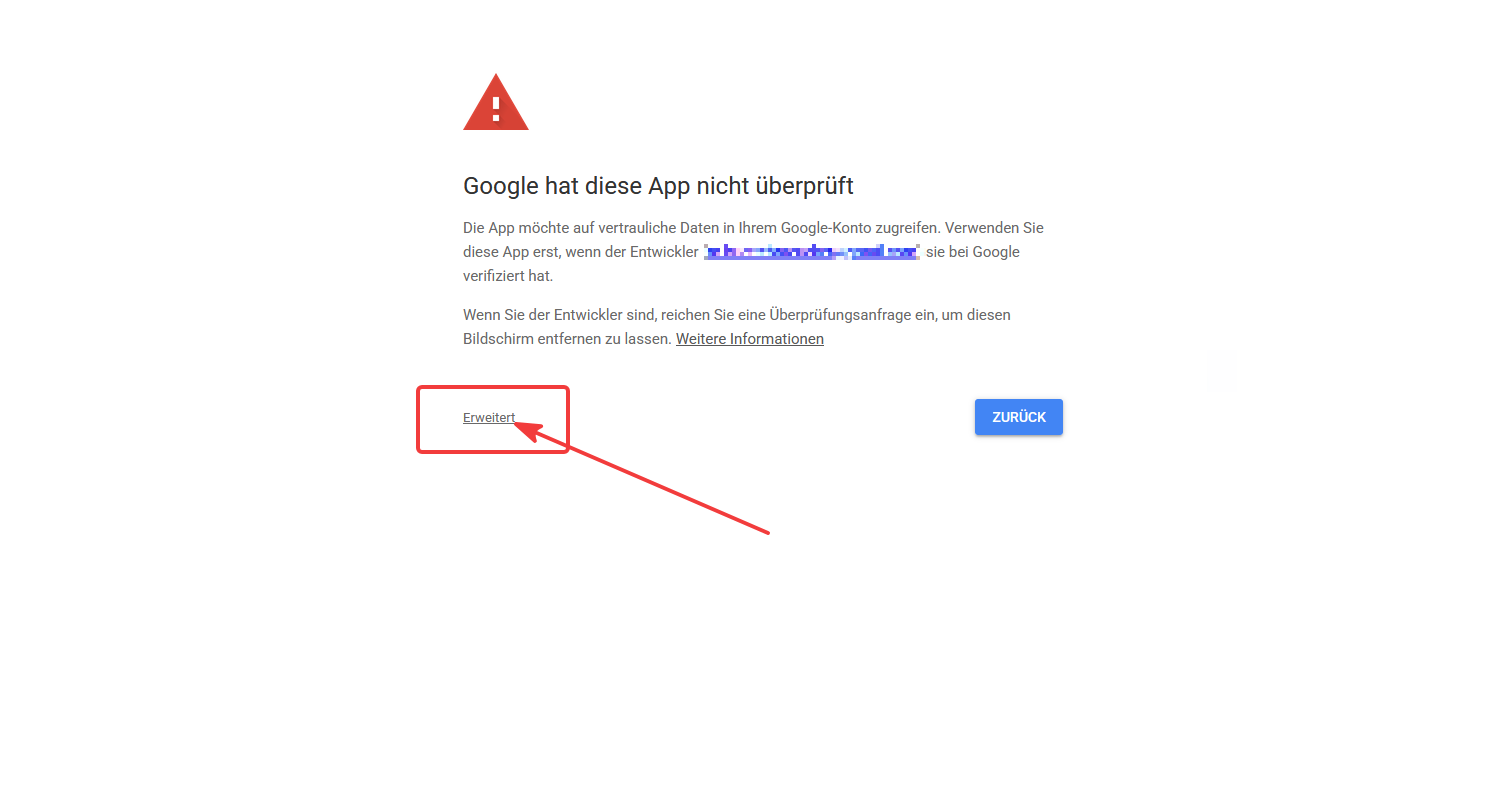 App nicht überprüft, Erweitert