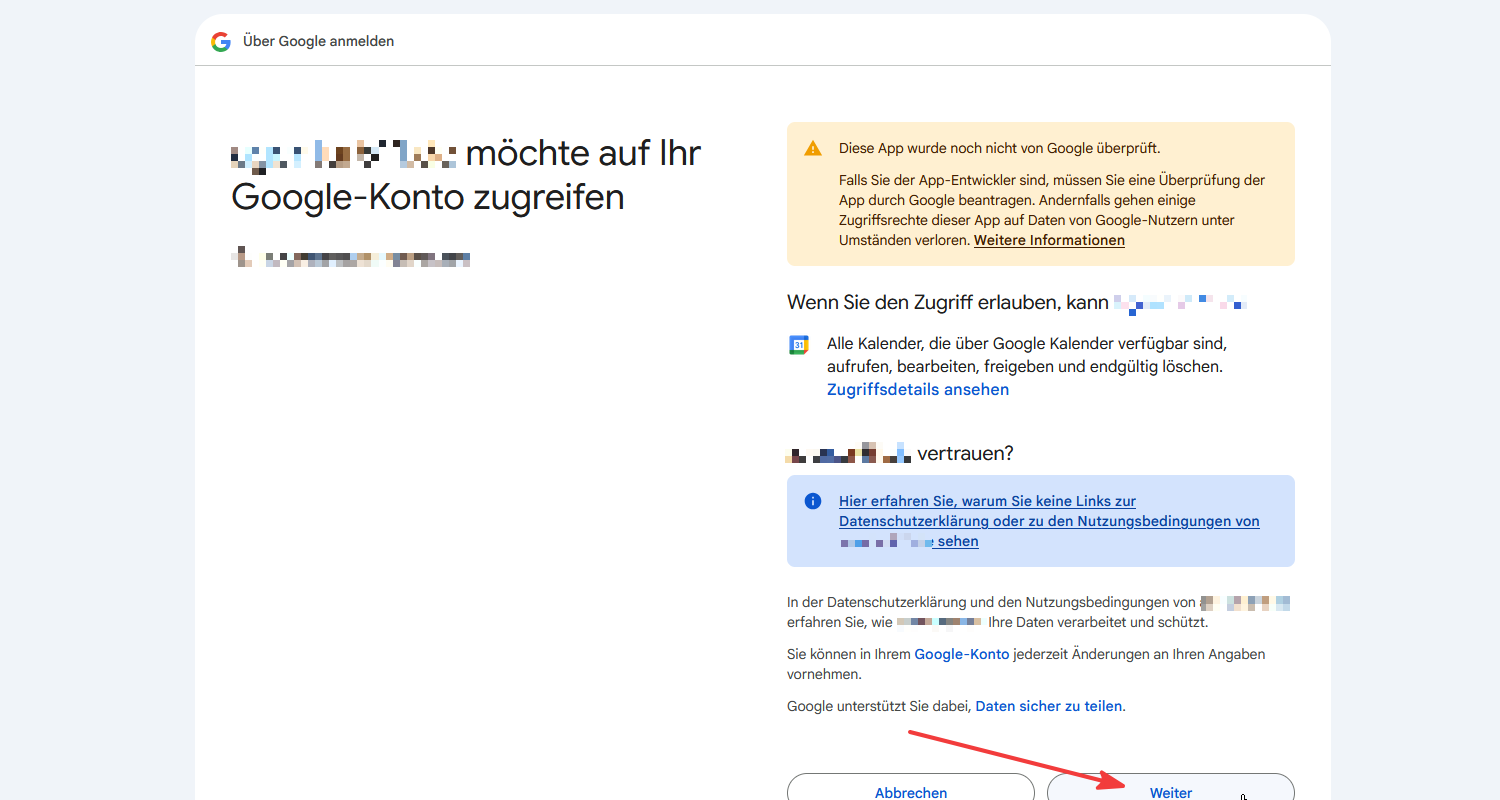 Zugriff erlauben